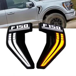 1Pair LED DRL Dynamic Turn Signal Light for Ford F-150 F150 2021 2022 Side Wing Rearview Mirror Indicator Flashing Blinker Lamp