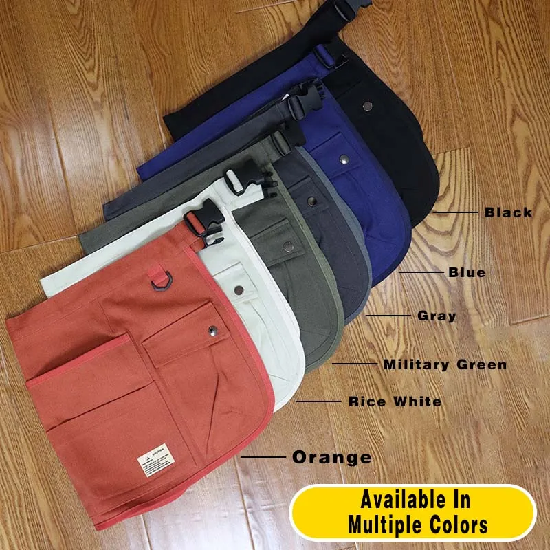 Custom Logo Multi-pocket Apron For Men And Women Beauty Storage Horticulture Hairdresser Adjustable  Commerce Short Skirt Apron