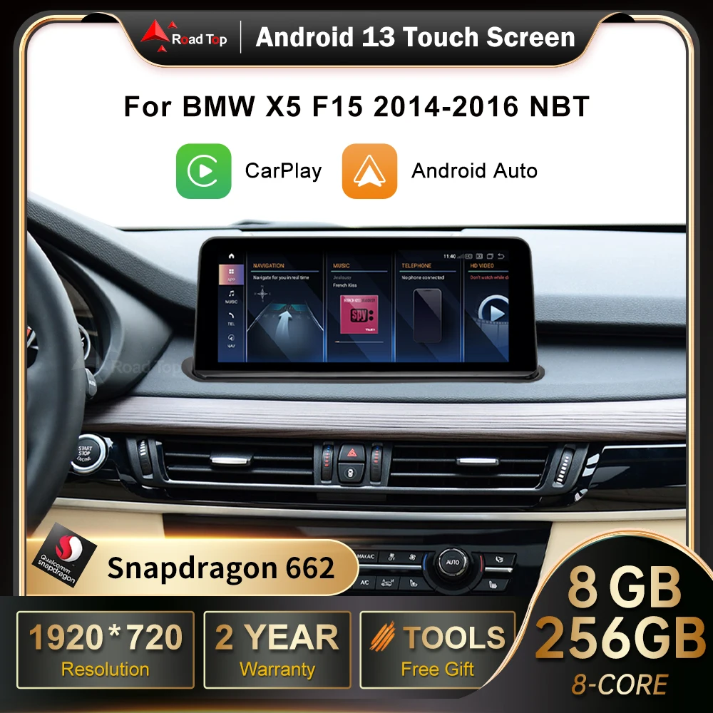 

Snapdragon 662 10.25" Android 13 Screen For BMW X5 F15 2014-2016 NBT System With Multimedia Player Stereo Display GPS Navigation