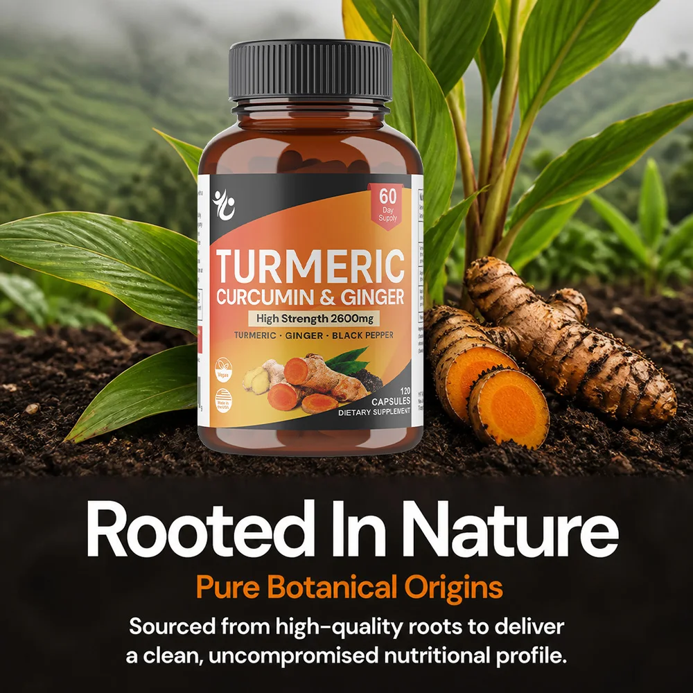 Turmeric Ginger & Pepper 2600mg - for Joint, Digestive & Immune Support, with Ginger Root Curcumin Black Pepper - 120 Capsules