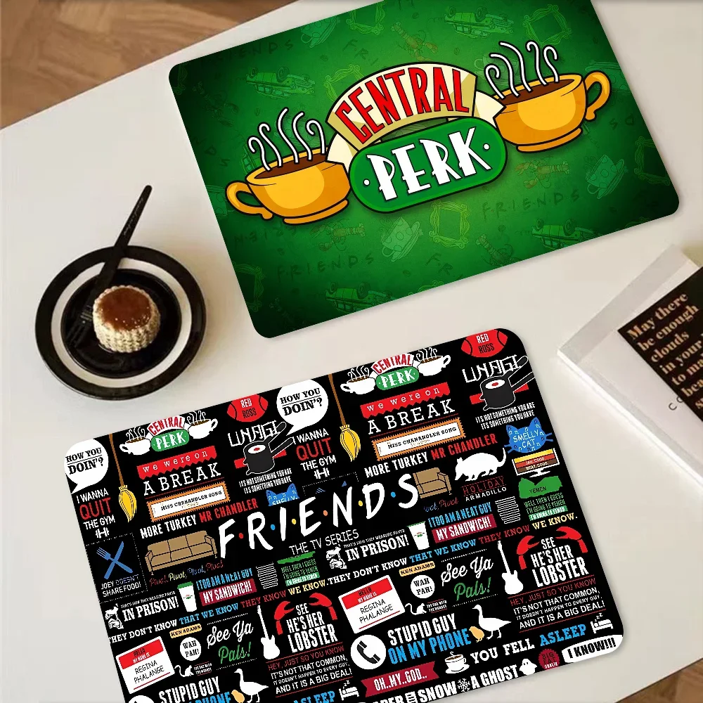 Friends Tv Show Coffee Cup Ironing Mat Modern Art Texture Drying Mat Kitchen Counter Coffee Bar Drain Mat