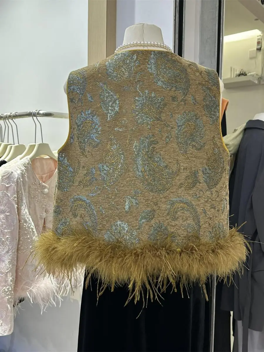 Nieuw vintage los nationaal Sle damesvest Svel rond Ne Polyester Winter Faion Inner Wear orth Lengte