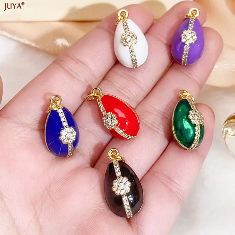 JUYA Zircon Evil Eye Charms Plated Gold Pendants Fit DIY Drop Earrings Necklaces Jewelry Making Accessories 2024 New image 2