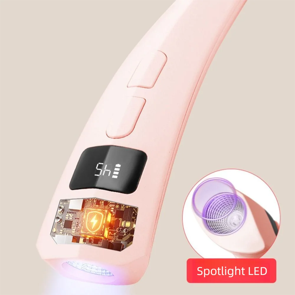 เครื่องอบเล็บแห้งเร็วแบบพกพา ใช้แสงยูวีและแอลอีดี 2 โหมด ชาร์จผ่าน USB เหมาะสำหรับเดินทาง