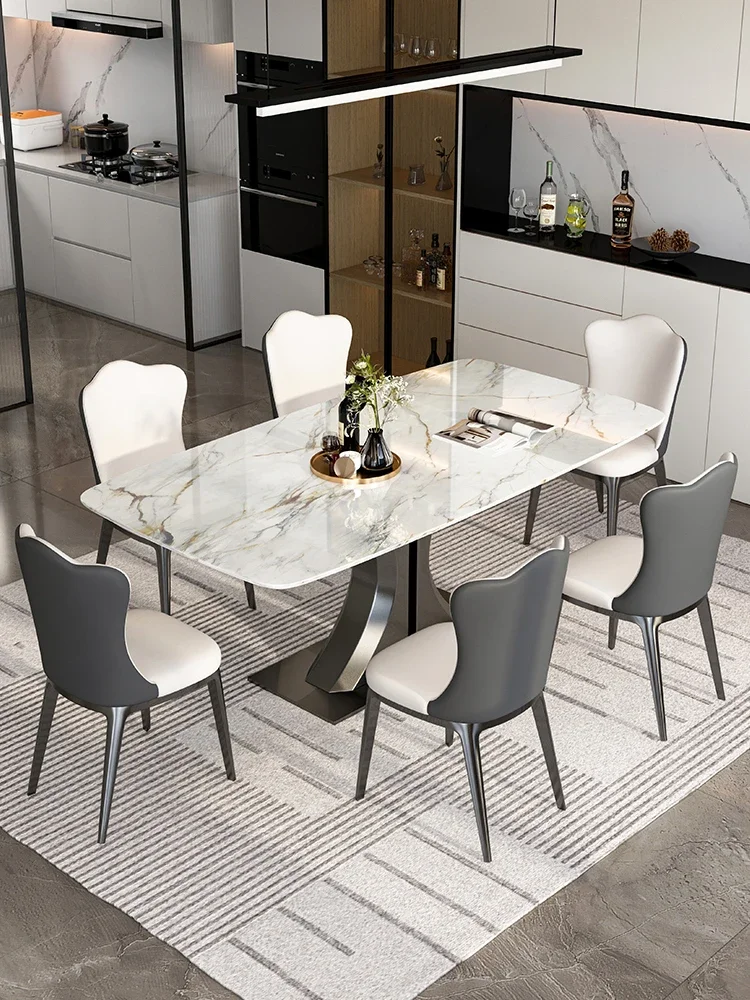 

Microcrystalline stone dining table, household marble, supercrystalline stone dining table and chair combination