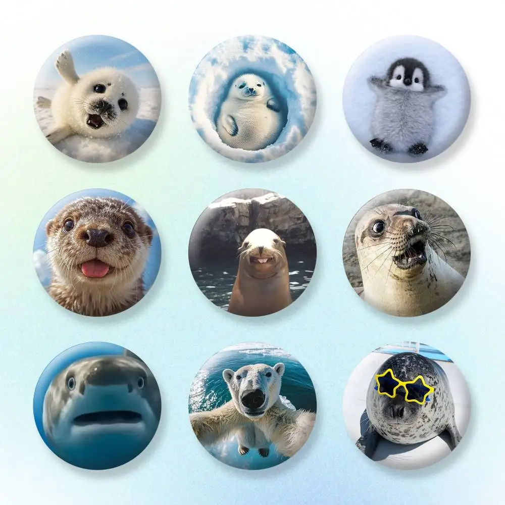 

Seal Sea Cute Funny Badges Creative Tinplate Button PinsBrooch Badge Clothes Backpack