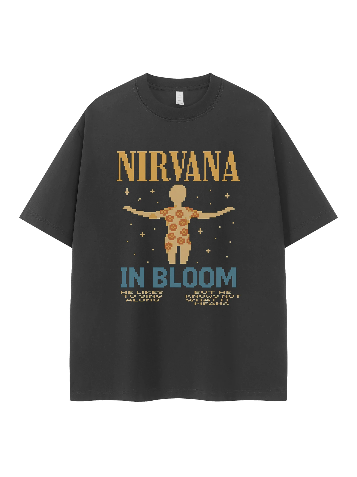 Gothic Band Vintage American Streetwear Loose Fit round Neck Short Sleeve T-Shirt Pure Cotton Breathable Casual Fashion