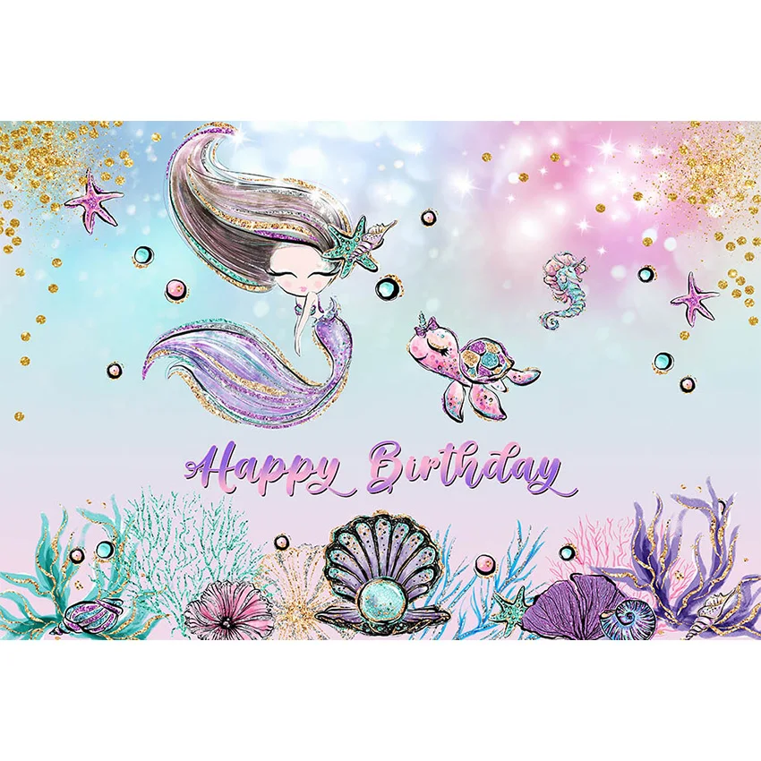 خلفيات حورية البحر الصغيرة للتصوير الفوتوغرافي حفلة عيد ميلاد الأميرة استحمام الطفل صور الخلفيات استوديو فوتوزون راية