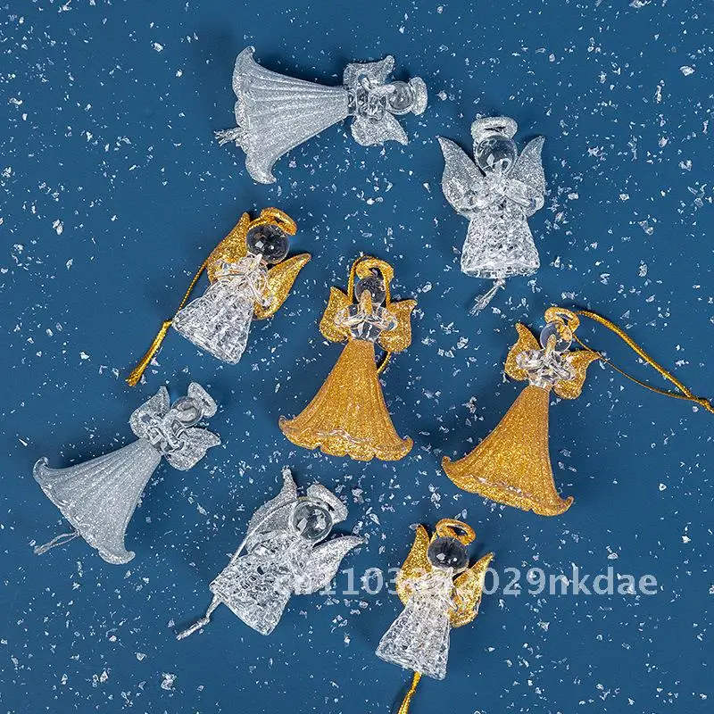 

Christmas decorations crystal glass angel girl Christmas tree pendant Christmas transparent ball scene layout