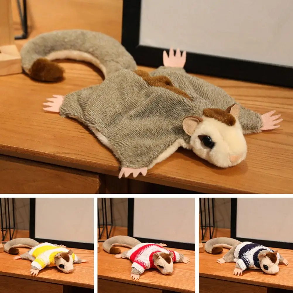 

Realistic Sugar Glider Plush Toy Lifelike Stuffed Animal Doll 13 Inch Simulation Flying Squirrel Soft Furry Gift for Kids Adults