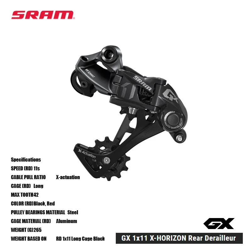 SRAM GX gruppo 11 velocità GX 11-speed X-ACTUATION Trigger Shifters e GX 1x11 X-HORIZON deragliatore posteriore