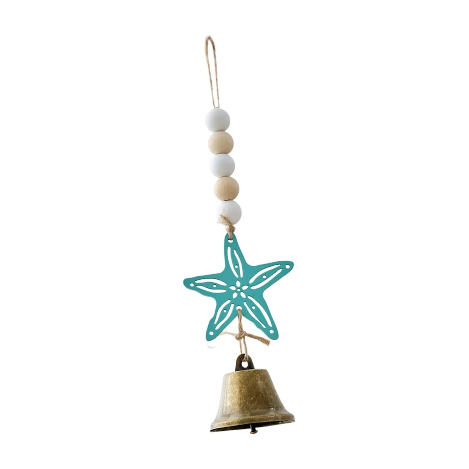Nautical Wind Chime Pendant Wood Metal Ocean Bells for Garden Patio Porch Coastal Decor Housewarming Memorial Gift