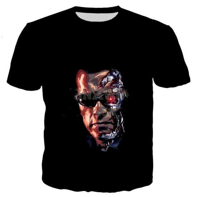 Fashion Movie Terminator Arnold Schwarzenegger T Shirt Men Women 3D Printed T-shirt Harajuku Style Tshirt Streetwear Tops