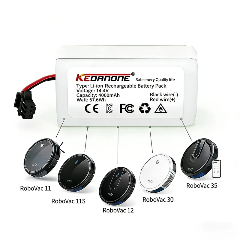 

batería conga 1090 990 950 cecotec 14.4V 4.0Ah Li-ion battery for Ecovacs Deebot DN621 601/605 Eufy RoboVac 35C Panda i7 V710