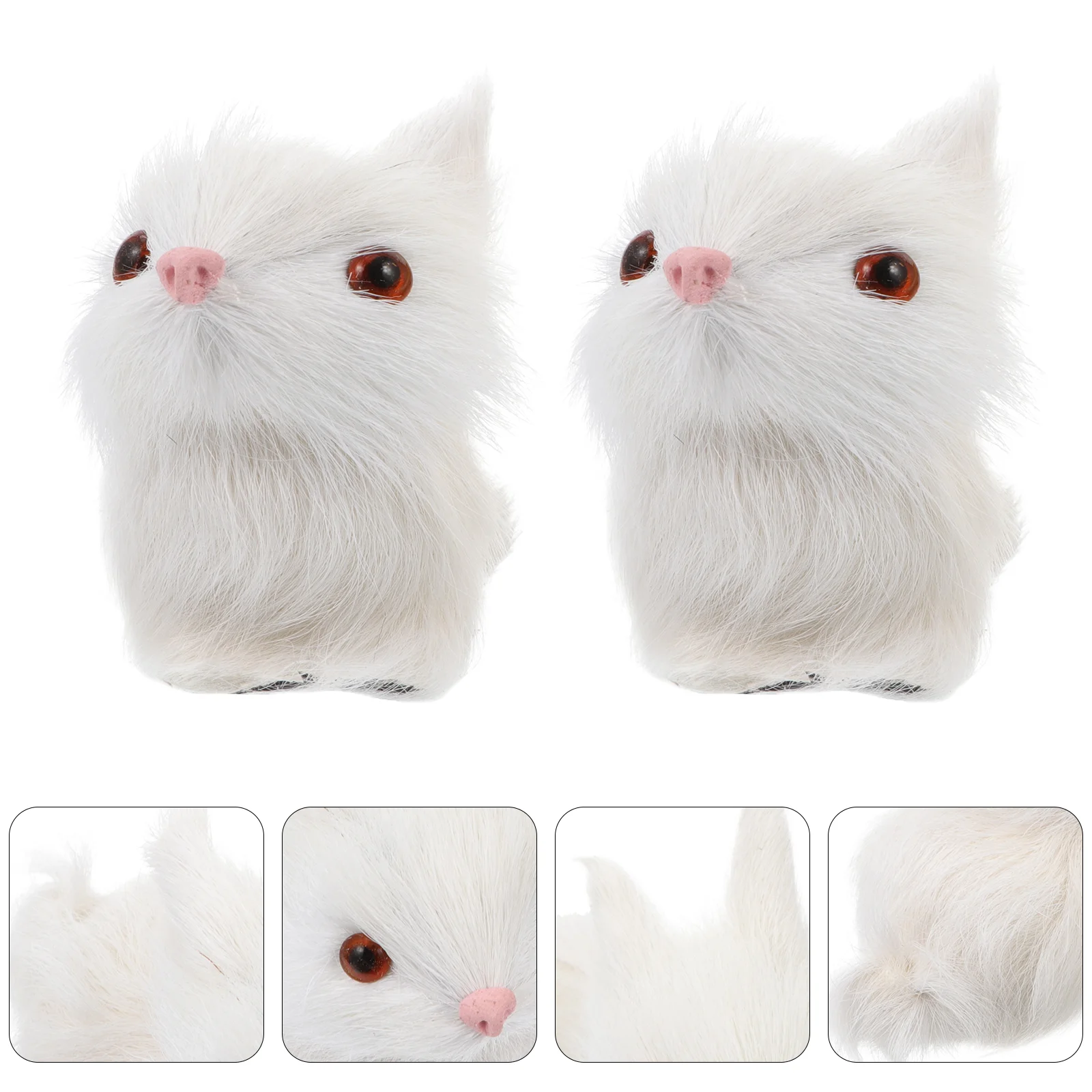 

2 Pcs Simulation Bunny Adorable Rabbit Ornament Artificial Toy Kids Statue Small Size Decoration Plastic