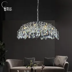 Italian Crystal Pendant Light Kitchen Lamp Ceiling Dining Room Pendant Chandelier Luxury Crystal  Large Living Room Chandelier