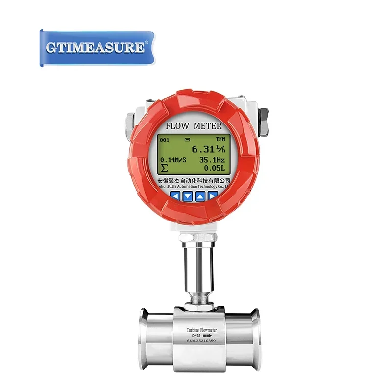 

Турбинный расходомер, зажимное соединение, вода, топливо, жидкое масло, 4-20 мА, импульсный цифровой расходомер RS485