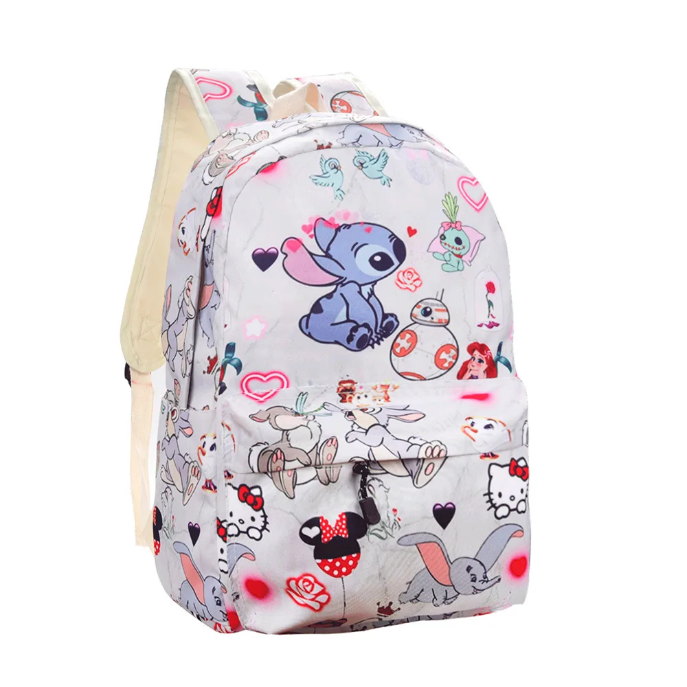 Stitch Disney Canvas Backpack, Student Large Capacity Portable Storage Bag, Lovely Cartoon Stitch Travel Bag, Birthday Gift