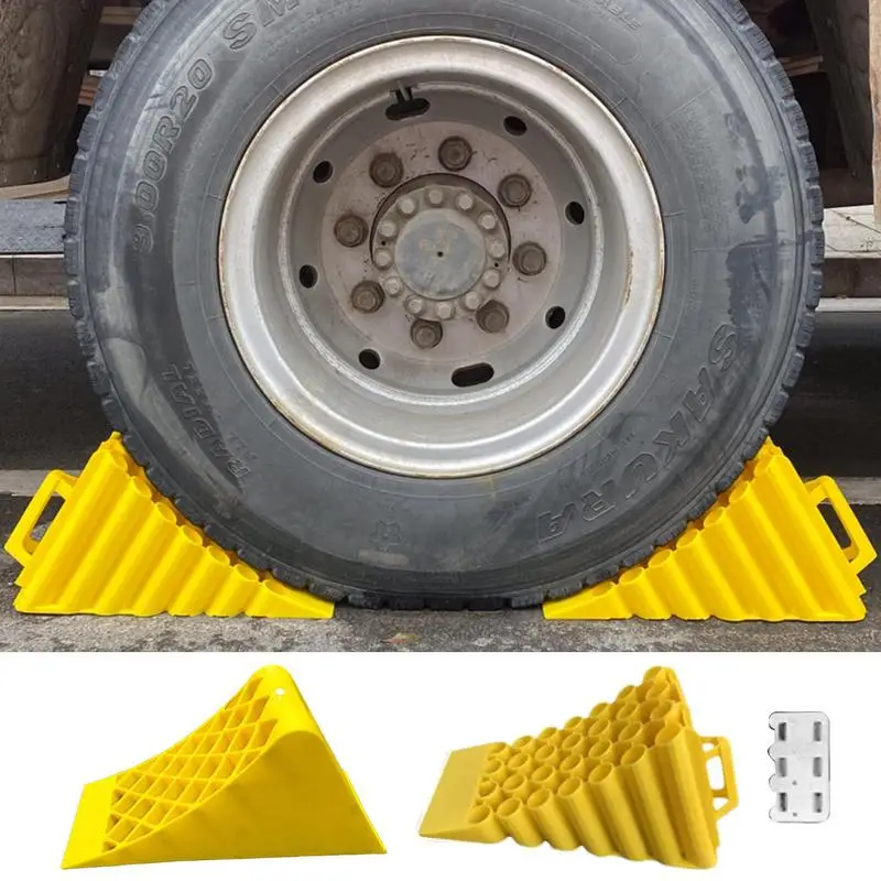 Wheel Chocks Anti-Skid Car Tire Chock Keeps Wheels In Place For Security Wheel Wedge Chock For Campers Cars Motorcycles SUVs