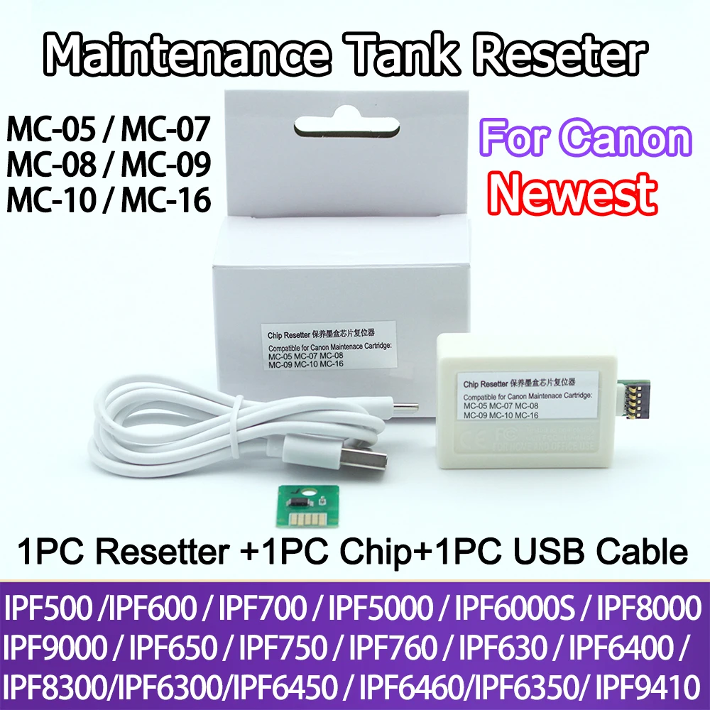 

MC-05 MC-07 MC-08 MC-09 MC-10 MC-16 Сброс чипа резервуара для обслуживания для Canon iPF5000 iPF8000 8100 8110 9000 9100 Сброс сбора отходов