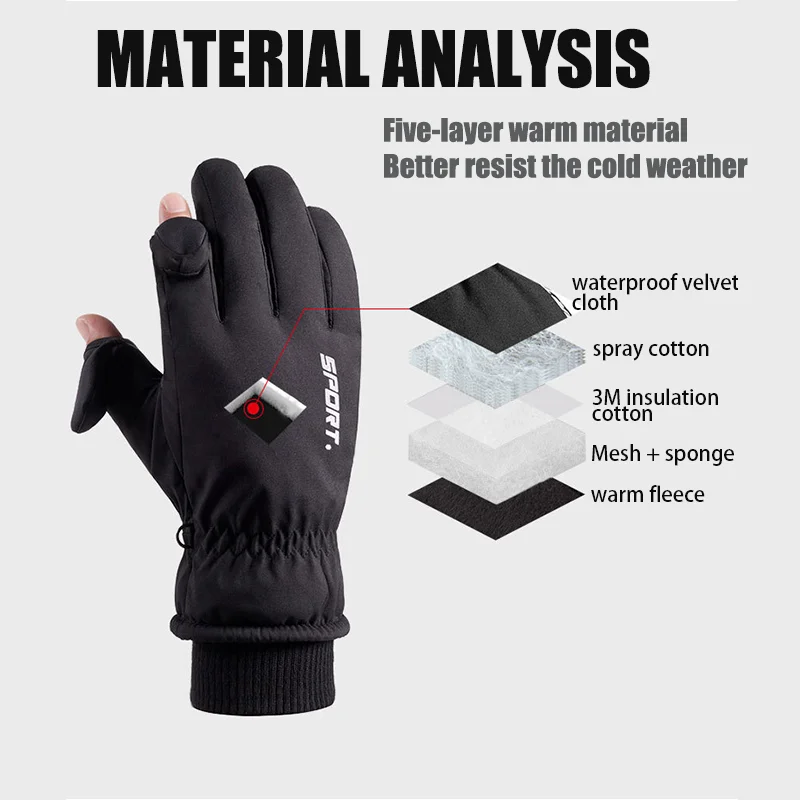 Youpin Touch Screen ถุงมือฤดูหนาวถุงมืออุ่น Windproof ผู้ชายผู้หญิงสโนว์บอร์ด Warm Mittens หิมะสกีลื่นถุงมือ