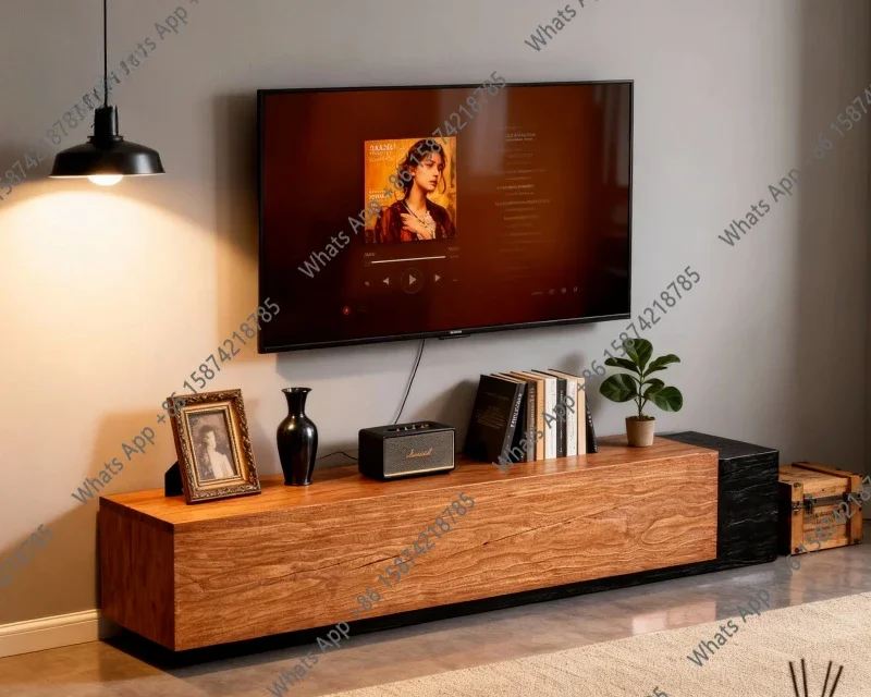 Log TV Cabinet Creative Solid Wood Household Bench Designer Clothing Store Display Stool Practical X