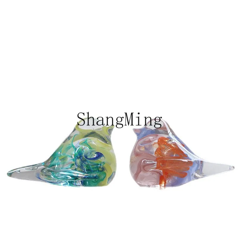 

DSA creative blowing colored glass colored bird ornament countertop glass ornament