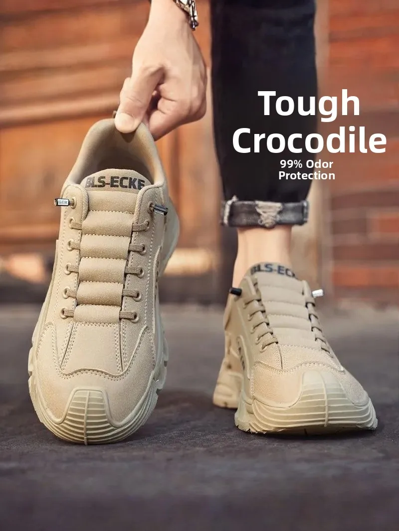 أحذية رجالية كبيرة الحجم من الجلد الكامل مضادة للانزلاق ومقاومة للتآكل سهلة الارتداء للرياضة والاستخدام اليومي خفيفة الوزن وع...