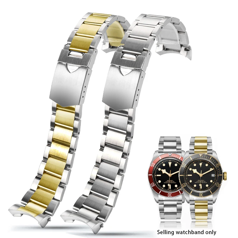 

Ремешок для часов TUDOR Biwan M79030N, маленький красный ремешок из нержавеющей стали, Прецизионная стальная цепь, аксессуары для часов 22 мм