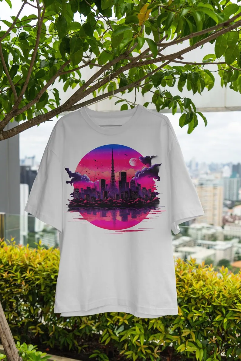 Electric Tokyo  Neon  Vaporwave  Synthwave  Japanese Inspired  Anime/Manga  Oversized  Streetwear