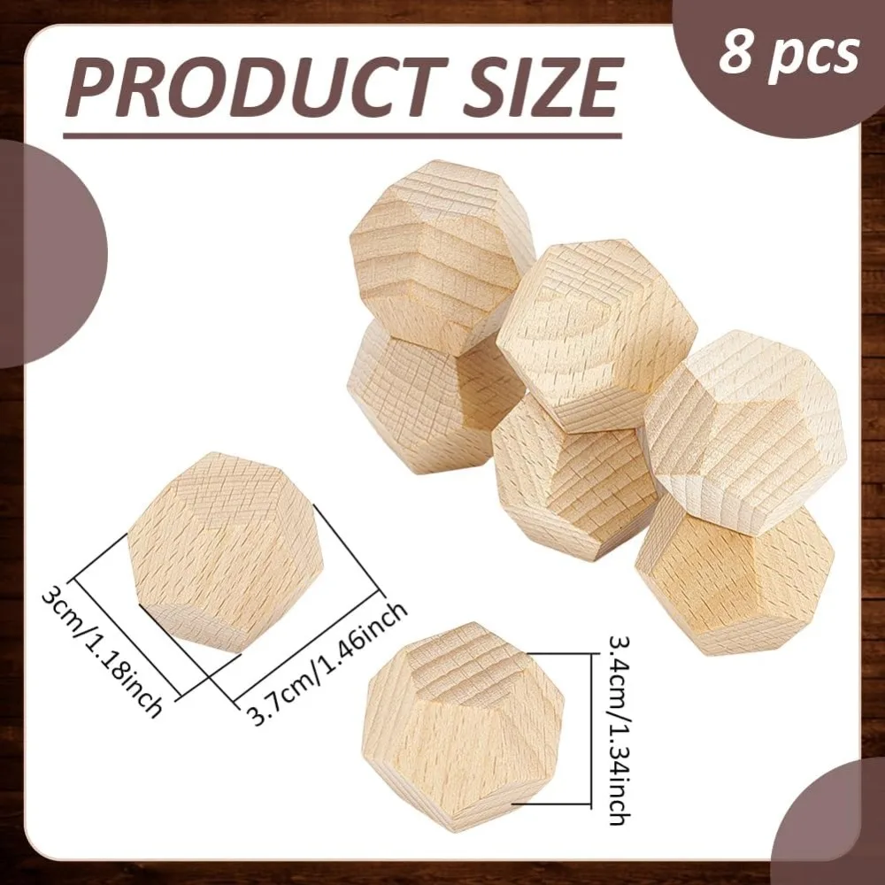 Beech Wood Twelve-sided Dice BurlyWood 30x37x34mm