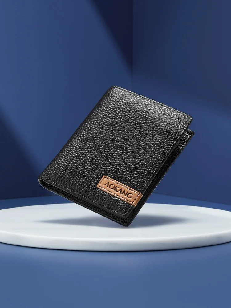 aokang-men's-wallet-top-layer-cowhide-thin-short-soft-genuine-leather-horizontal-simple-korean-brand-business-ol-style-wallet
