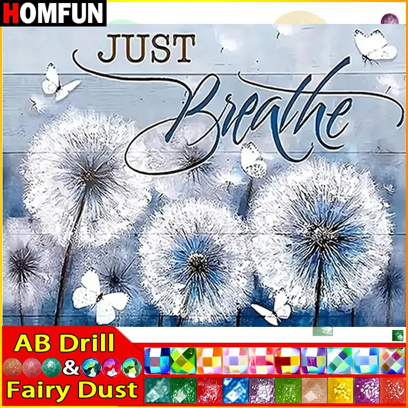 HOMFUN Fairy Dust AB 5D Diy Diamond Painting Cross Stitch 