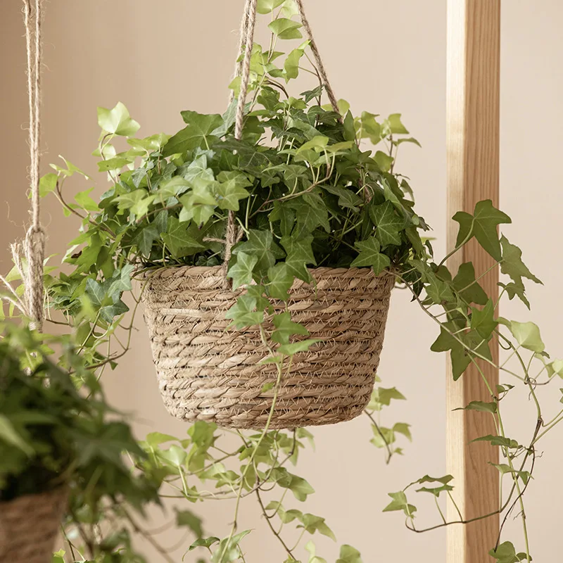 Gardening Plant Hanging Basket Flower Pot Grass Planter Handmade Flower Plant Pot Basket Home Wall Garden Courtyard Decoration