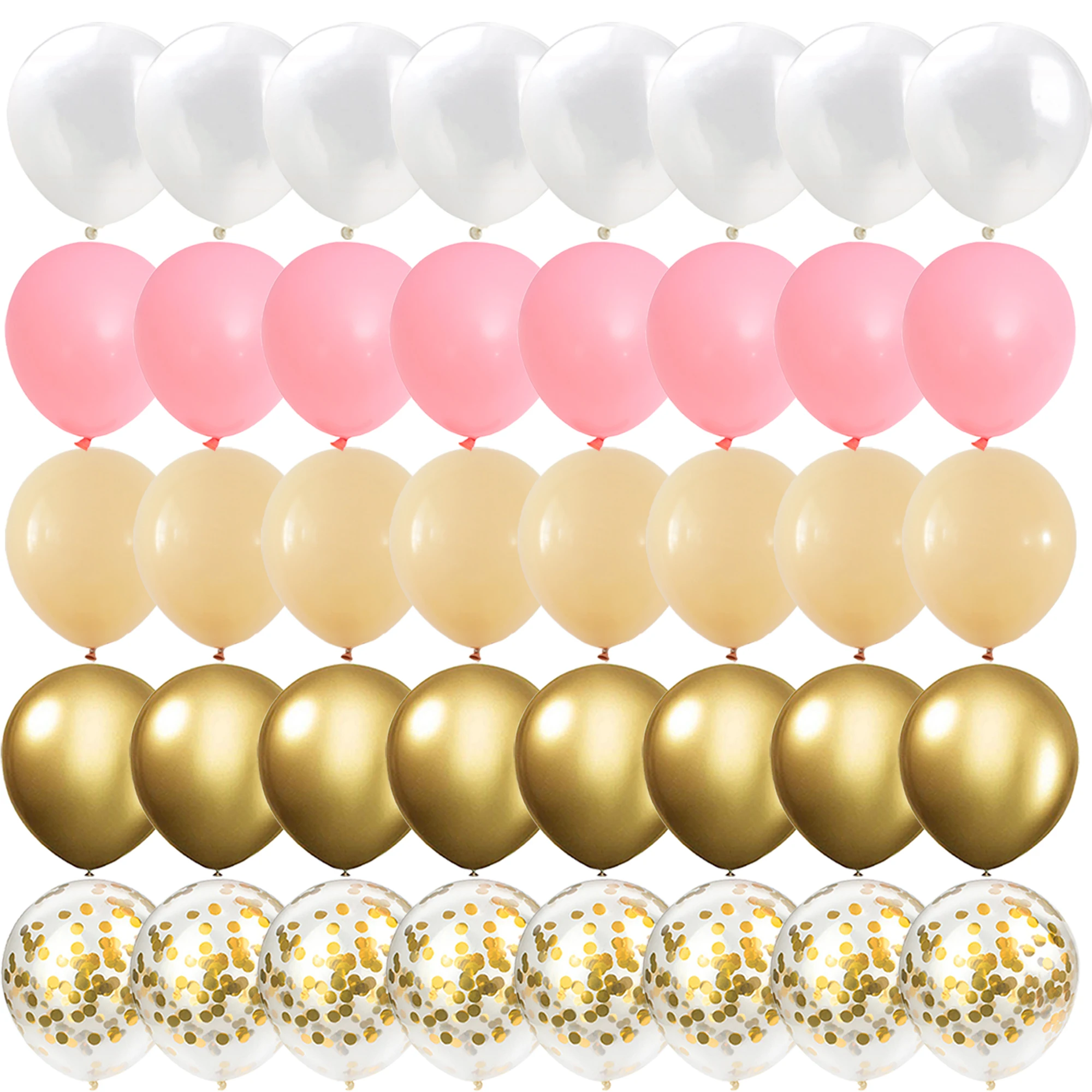 

40PCS Metal gold, white, pink Balloons Gender Reveal Wedding Valentine's Day Baby Shower Birthday Globos Party Decorations