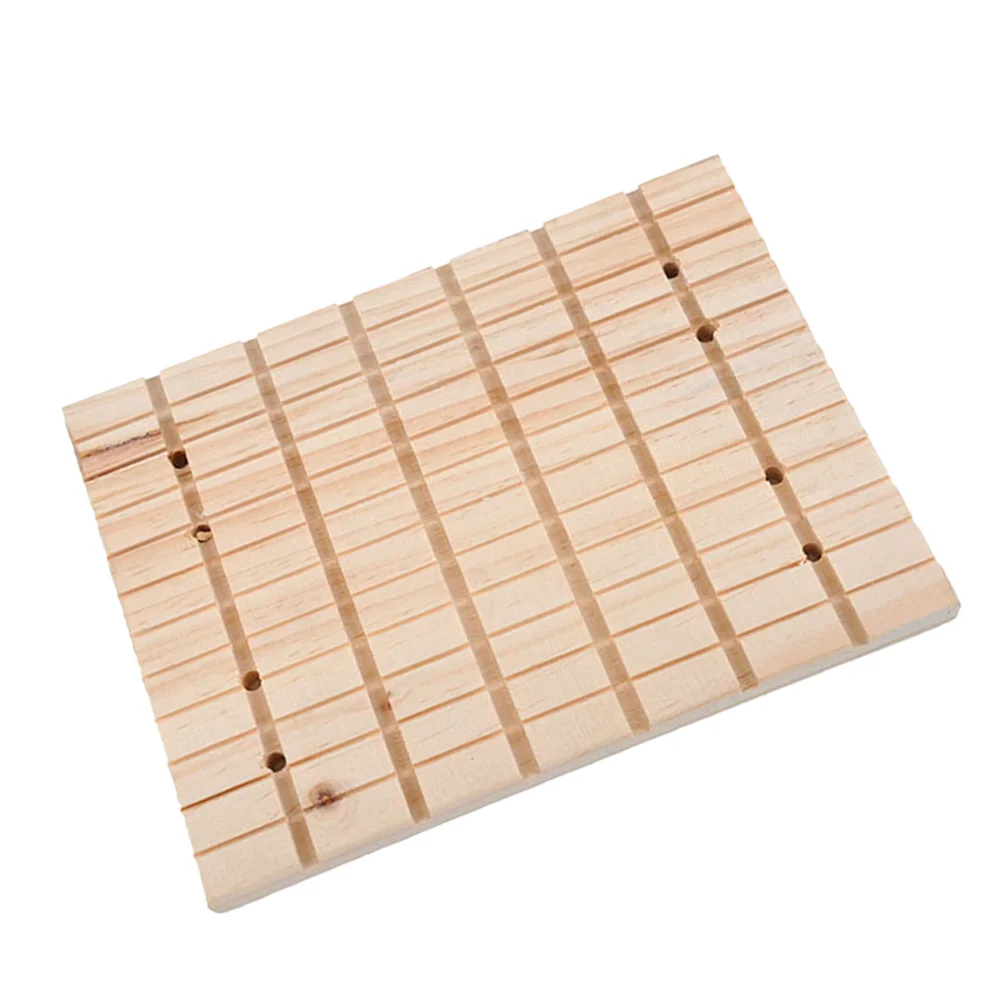 Pet Hamster Wooden Claws Scratching Board Square Grooves Grinding Claws Deck for Home Pet Shop Scratch Board