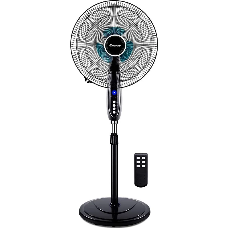 

Pedestal Fan, Black-Double 3 Blades