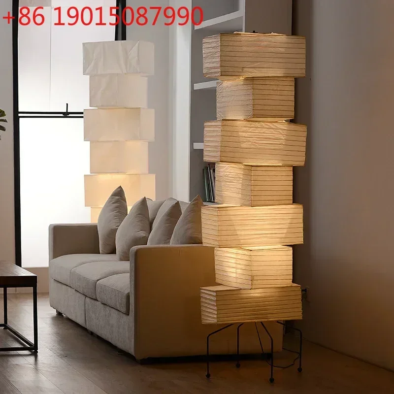 Akari Noguchi Lamp Yong Floor Lamp Japanese Designer LED Rice Paper Lantern Bedside Study Hotel Art Decor Standing Lamp
