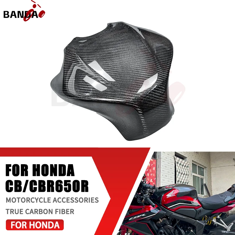 

For HONDA CBR650R CB650R 2017 2018 2019 2020-2023 100% 3K Pure Carbon Fiber Motorcycle Accessories Heighten the fuel tank