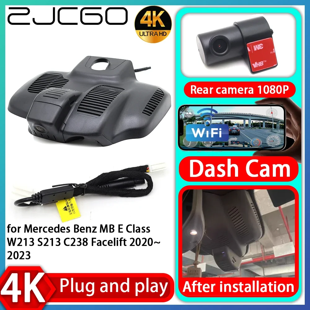 

ZJCGO UHD 4K 2160P Plug and Play DVR Dash Cam Video Recorder for Mercedes Benz MB E Class W213 S213 C238 Facelift 2020~2023