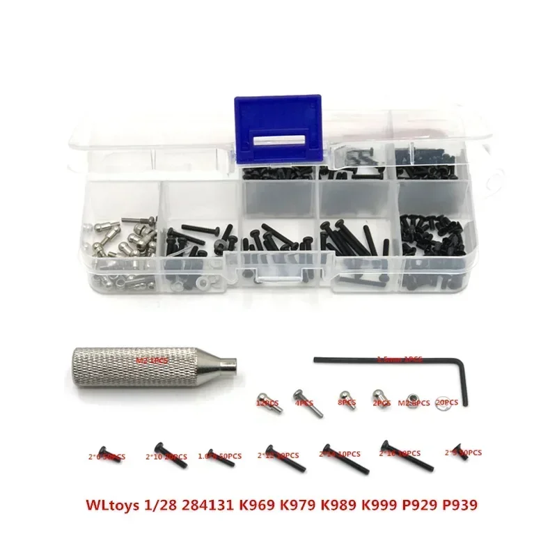 para WLtoys 284131   K969 K979 K989 K999 P929 P939 RC Car Upgrade Screw Tool Box, também pode ser usado para peças modificadas