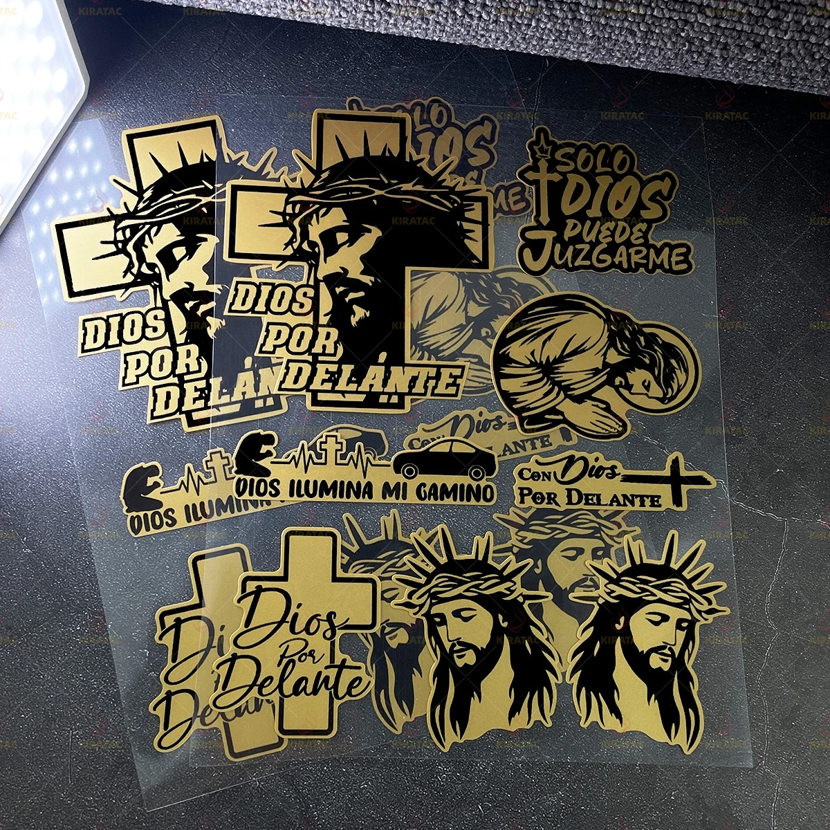 골드 디오스 포르 델란테 오토바이 스티커 방수 오토바이 헬멧 연료 탱크 자동차 연료 캡 자전거 범용 비닐 데칼