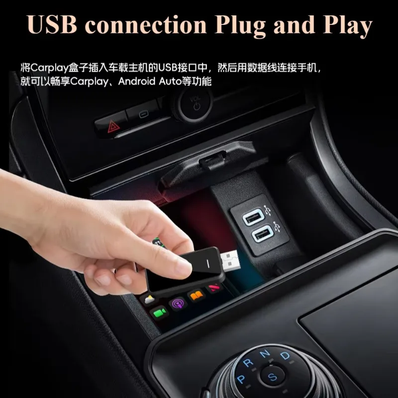 

Mini 2in1 Android Auto Wireless&CarPlay Adapter Smart Mini Box Dongle Bluetooth WiFi Fast Connect Plug and Play Box