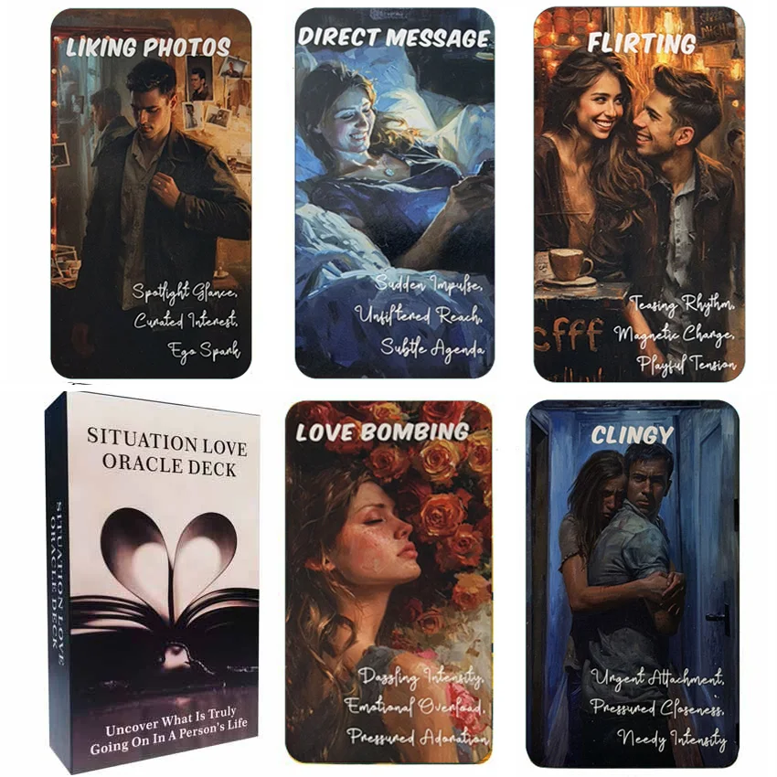 53 Pcs Situation Love Oracle Card Game Set, 13x8 Cm Scenarios, Reveals Life Truths, Perfect for Beginners