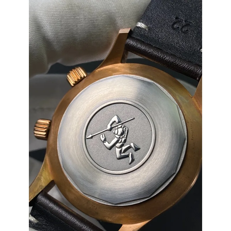 ساعة رجالية ميكانيكية أوتوماتيكية مضيئة باللون البرونزي، مرآة فقاعية من الياقوت، نسخة مخصصة، ساعة كلاسيكية راقية #6