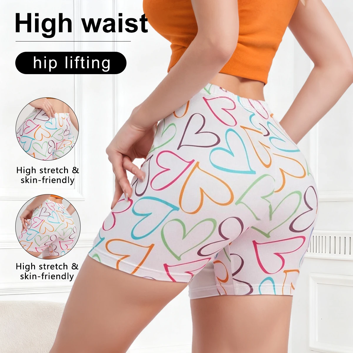 

Women's Yoga Shorts Butt Lifting High Waist Graffiti Print pants Stretchy Tummy Control Biker Shorts Workout Gym women clothing