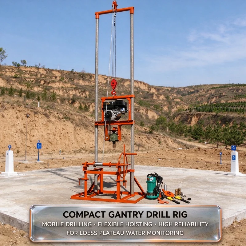 Customized Lightweight Gantry Water Well Drilling Rig, Detachable Portable Drilling Machine for Rural Household Drinking Water