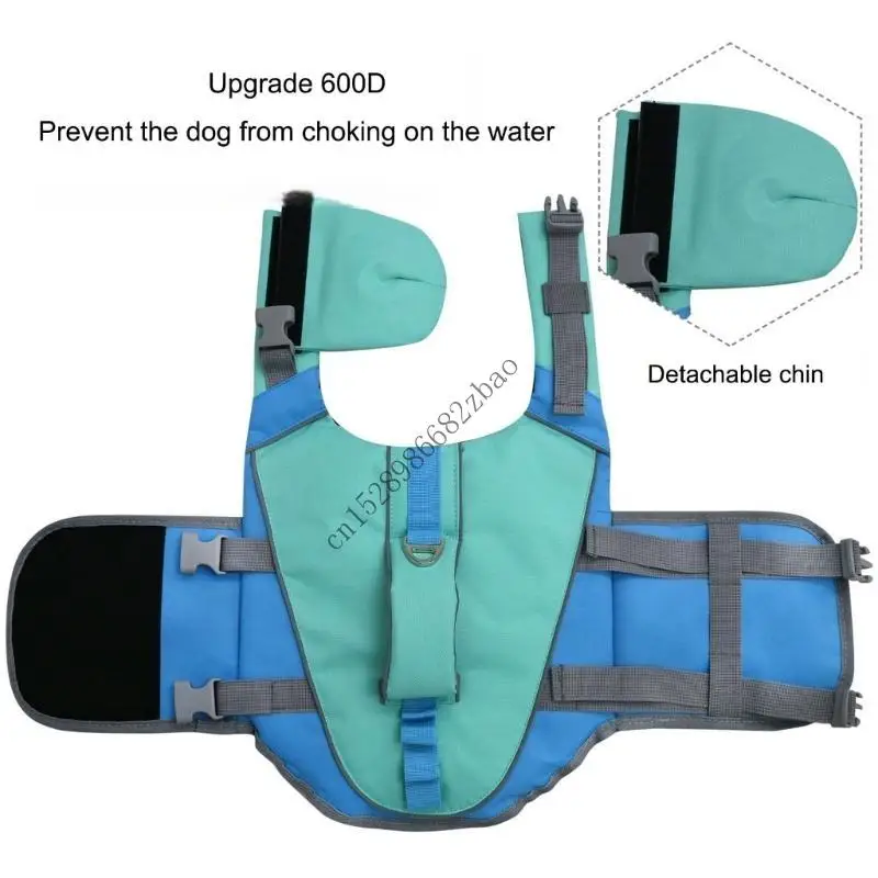 

H7EA Reflective Dog Swim Vest Adjustable Floatations Swimsuit for Small to Large Dog