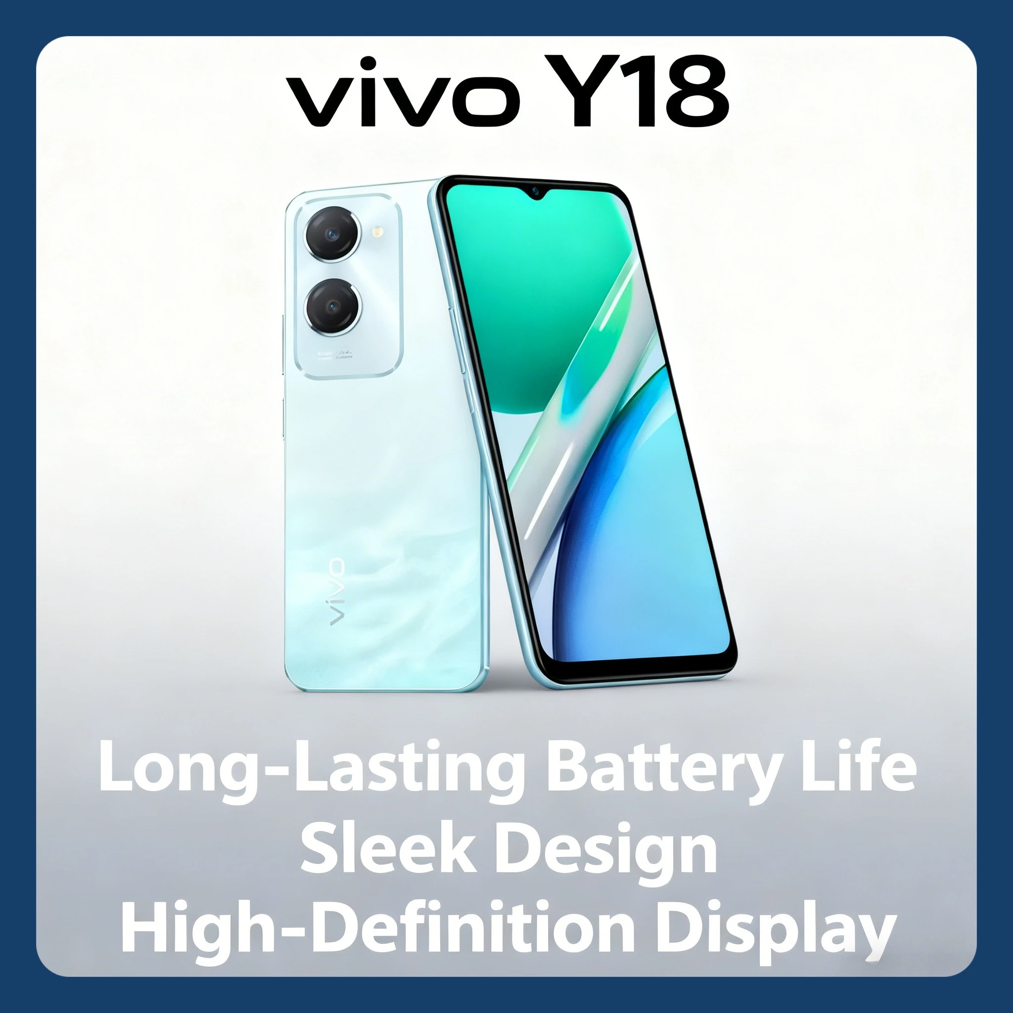 هاتف ذكي Vivo Y18 كاميرا 50 ميجابكسل 90 هرتز 840 شمعة عرض أشعة الشمس بطارية 5000 مللي أمبير في الساعة 128 جيجابايت تخزين قابل للتوسيع هواتف محمولة هاتف ذكي #2