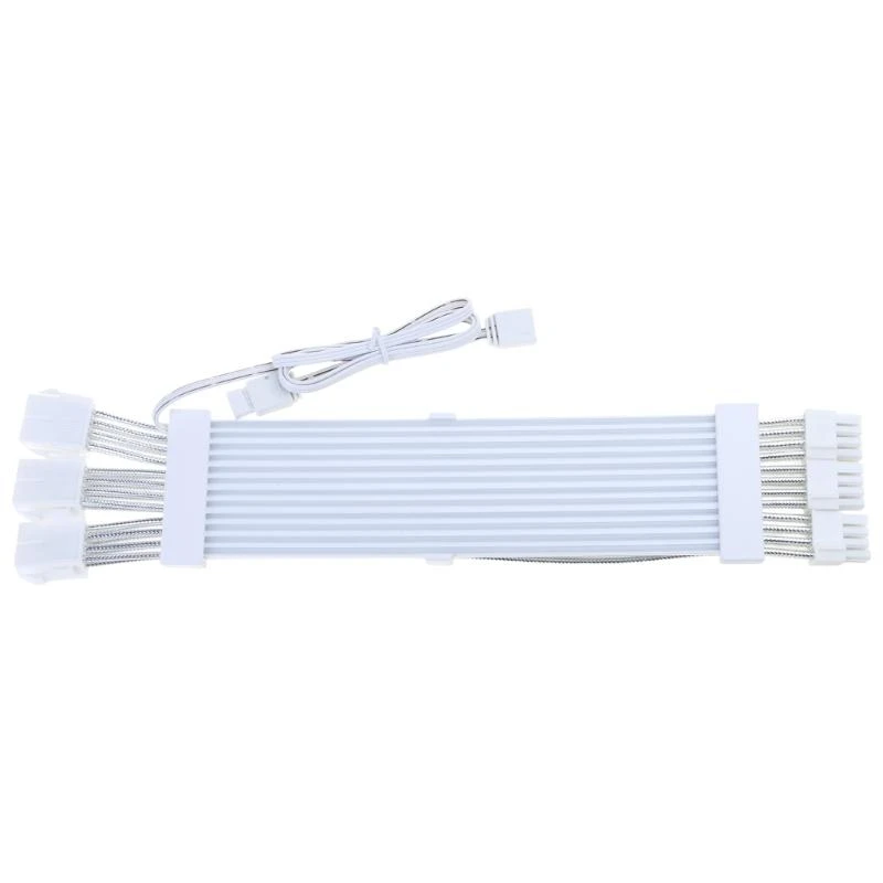 31BA PC CASE- ส่วนขยาย PSU RGB สาย 24PIN PCI-E GPU 8PINX2,8PINX3 เส้นนีออนสี ARGB Transfer Adapter 5V3PIN